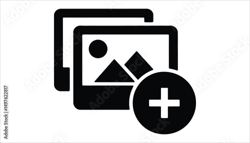 Add Image Icon Vector for Upload or Insert Photo Symbol