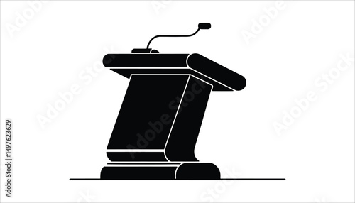 Podium Silhouette: A minimalist silhouette captures the essence of a podium, conveying a sense of formality, communication, and presentation.