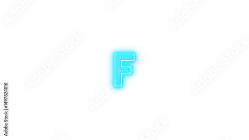 Free Download Glowing Neon Letter F, Neon alpha f icon glow with transparent background - GFXLoad