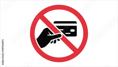 No Credit Card: A symbolic depiction of "no credit card," a clear warning message conveying a restriction on credit card use.