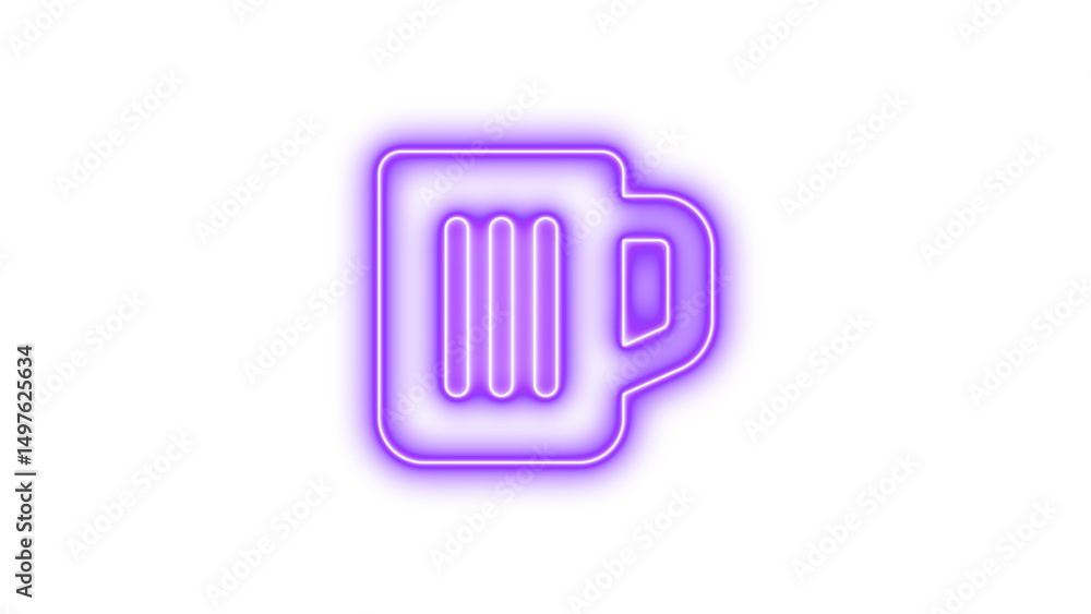 Neon mug empty icon glow with transparent background Neon mug empty icon glow with transparent background