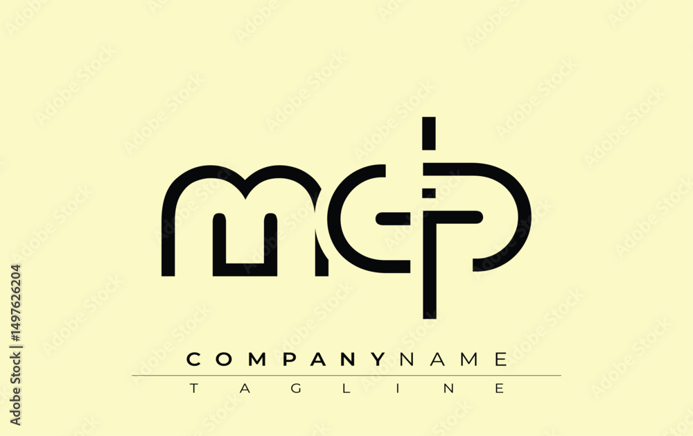 Obraz premium MP abstract letter design. Modern Business Logo Design With Abstract Typography and Contemporary Style
