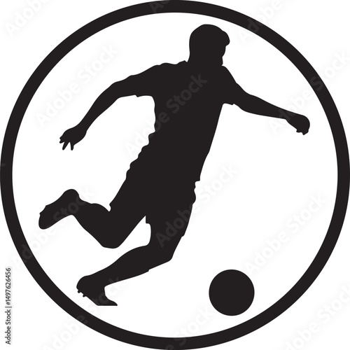 silhouette of man playing football in many gestures