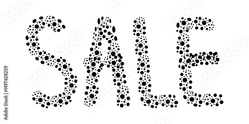 SALE text made of black dots
