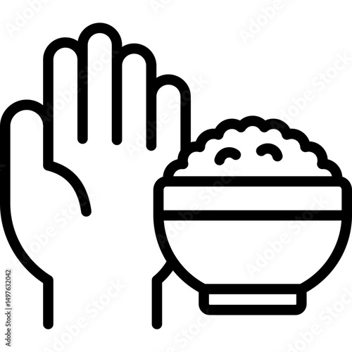 appetite icon illustration design with outline