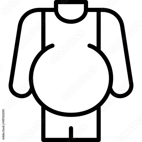 ascites icon illustration design with outline
