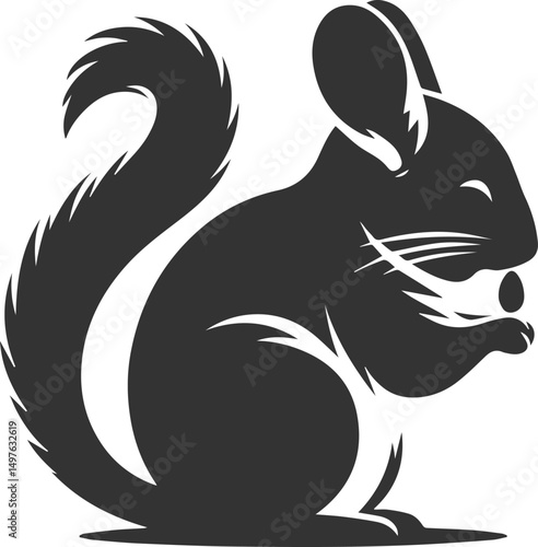 Silhouette of a chinchilla vector animal drawing