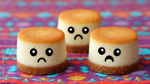 Mini Pillsbury cookie cheesecakes with spooky face imprints 