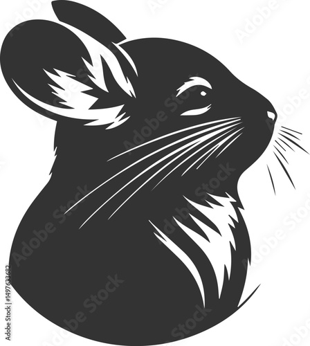 Silhouette of a chinchilla vector animal drawing