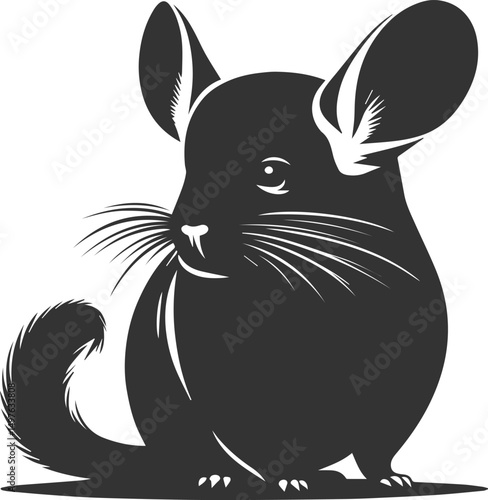 Silhouette of a chinchilla vector animal drawing