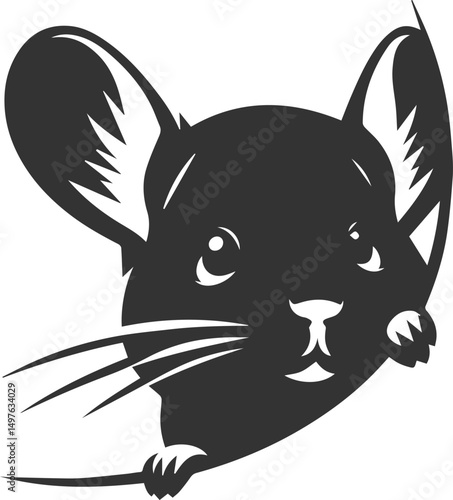 Silhouette of a chinchilla vector animal drawing