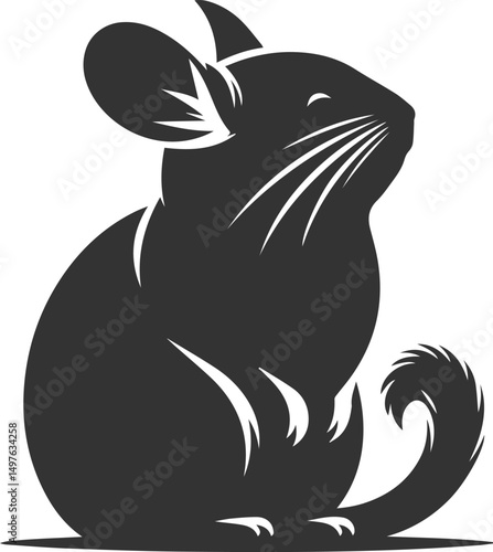 Silhouette of a chinchilla vector animal drawing
