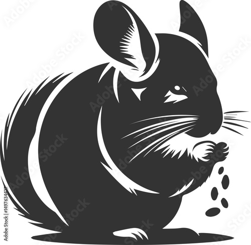Silhouette of a chinchilla vector animal drawing