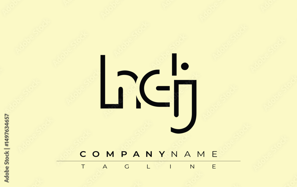 Obraz premium HDJ abstract letter design. Modern Business Logo Design With Abstract Typography and Contemporary Style
