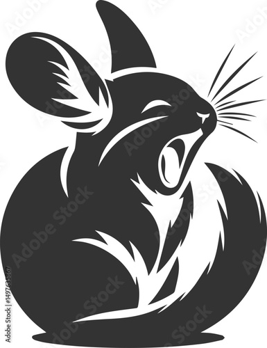 Silhouette of a chinchilla vector animal drawing