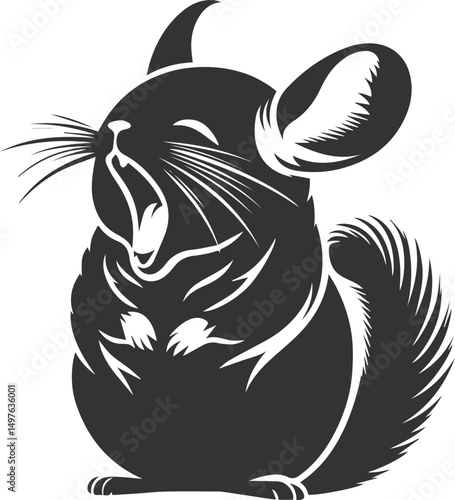 Silhouette of a chinchilla vector animal drawing