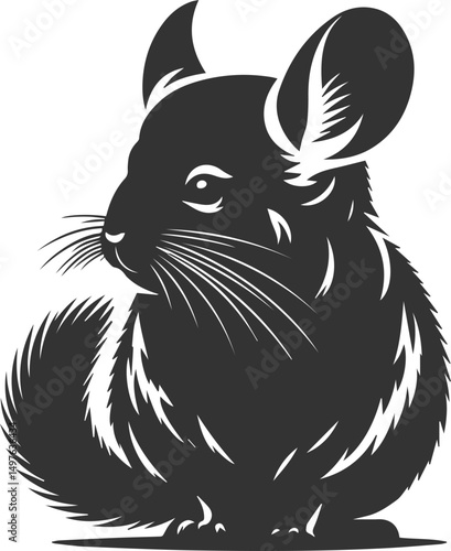 Silhouette of a chinchilla vector animal drawing