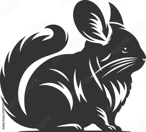 Silhouette of a chinchilla vector animal drawing