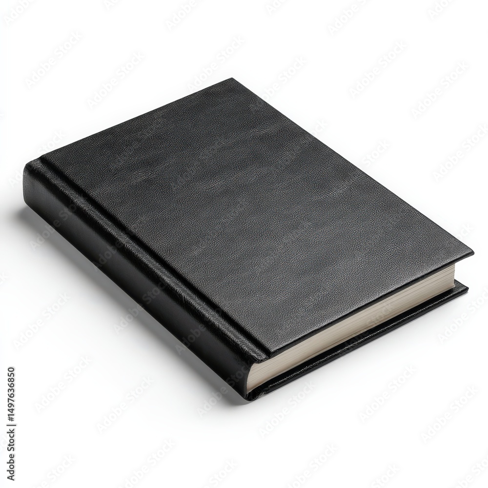 Elegant black leather-bound book. Perfect for a sophisticated aesthetic. Elegant black leather-bound book. Perfect for a sophisticated aesthetic.