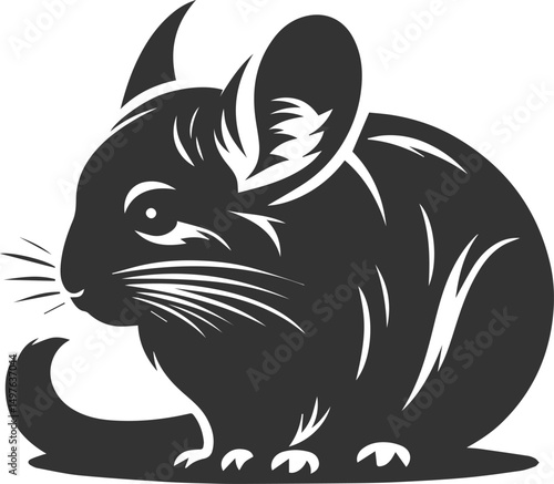 Silhouette of a chinchilla vector animal drawing