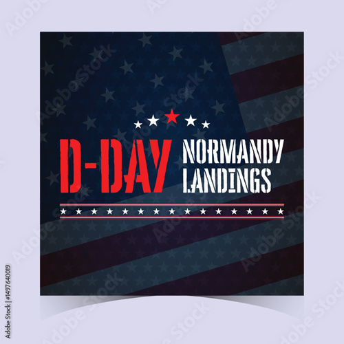 Dynamic Flag Motion D Day Tribute Poster Banner