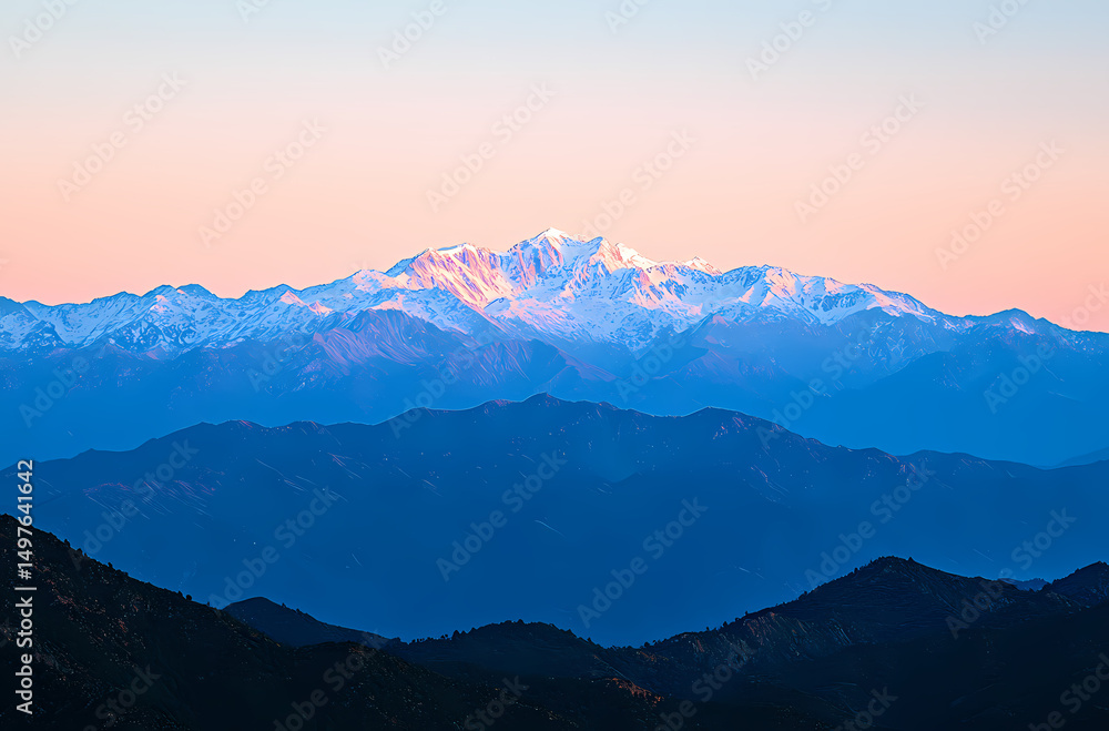 Obraz premium Majestic Mountain Range at Sunrise
