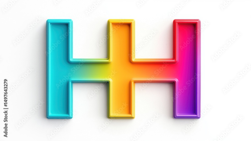 Fototapeta premium Vibrant Colorful Abstract Shape with Gradient Effect and Soft Edges