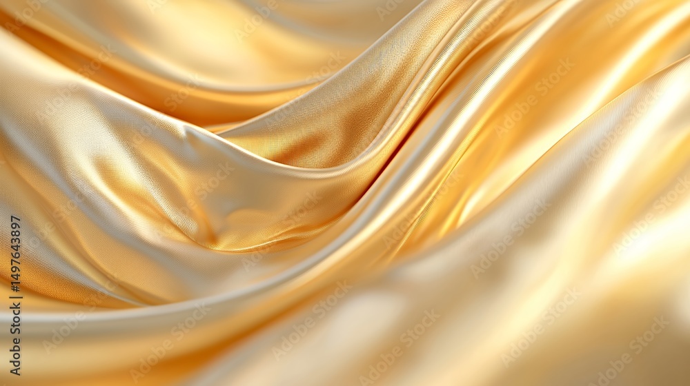 Fototapeta premium Golden Fabric Shimmering Cloth Abstract Background