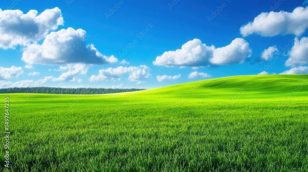 Green grass and blue sky Green grass and blue sky