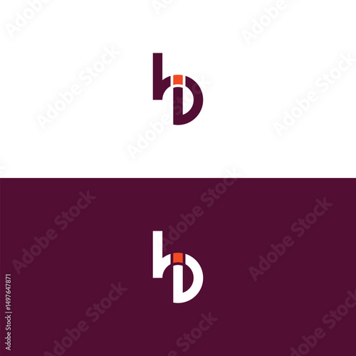 alphabet letters monogram icon logo BI or IB