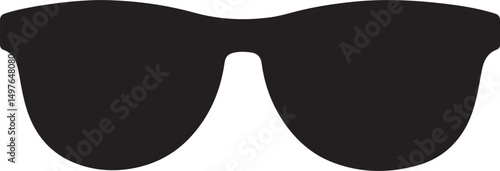 Simple Black Silhouette Sunglasses Icon Illustration