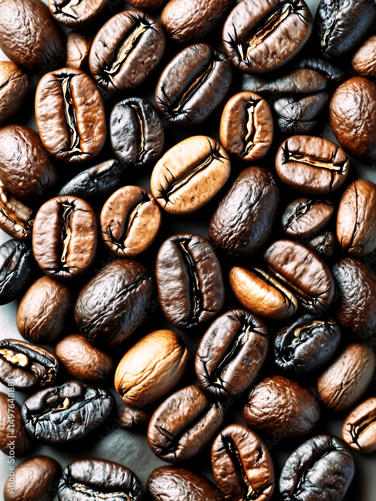 Obraz premium Immagine sfondo di chicchi di caffè tostato