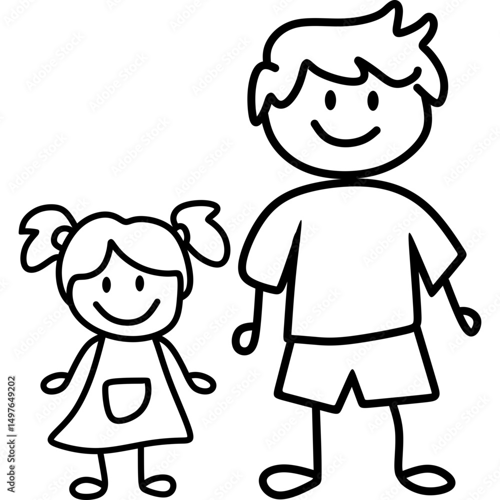 Fototapeta premium Stick figures vector