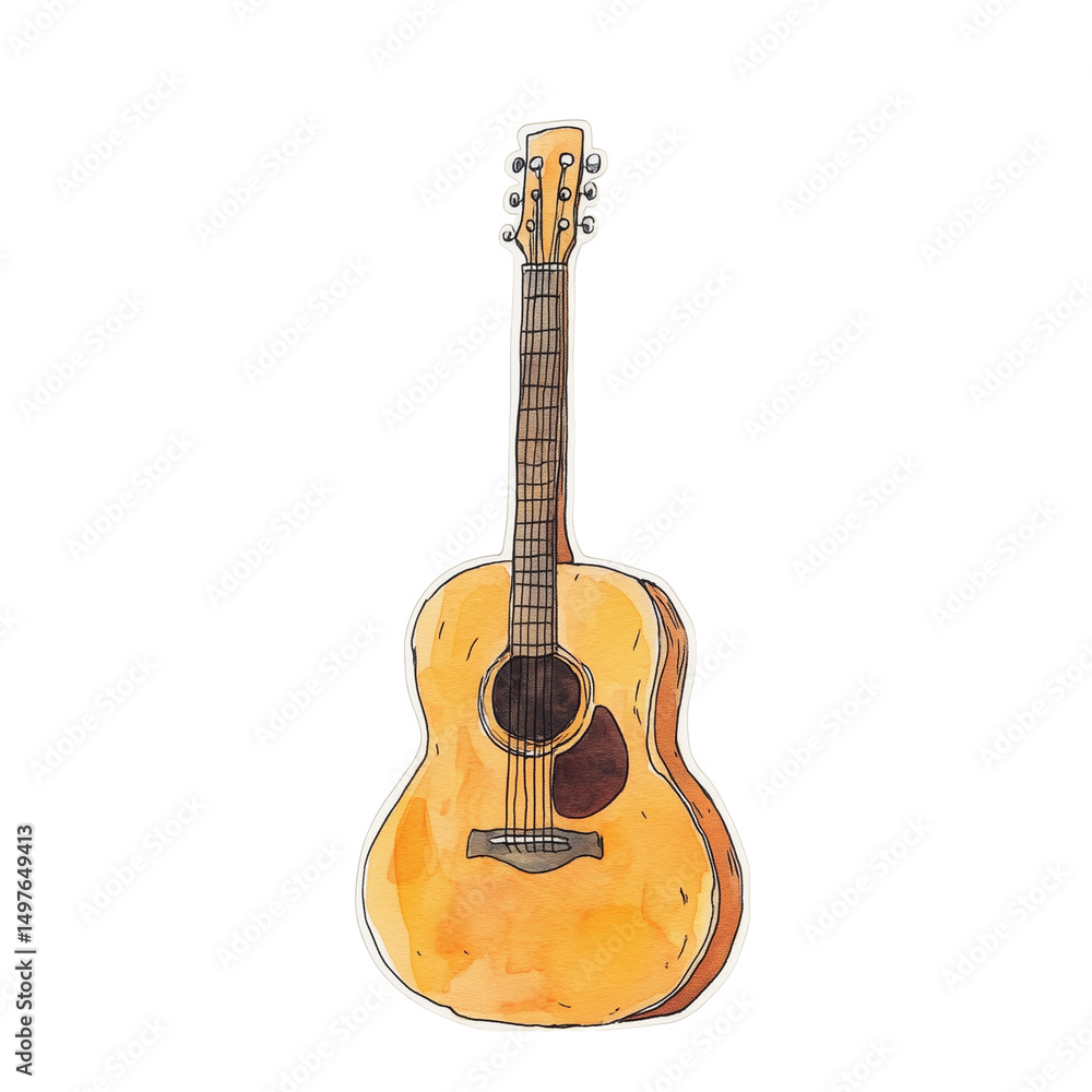Fototapeta premium acoustic guitar isolated on white