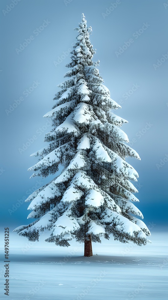 Obraz premium Snowy Evergreeen in Winter Wonderland