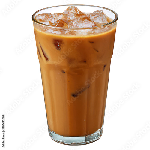 Wallpaper Mural Refreshing Iced Coffee with Ice Cubes in a Clear Glass, isolated on transparent background. Torontodigital.ca