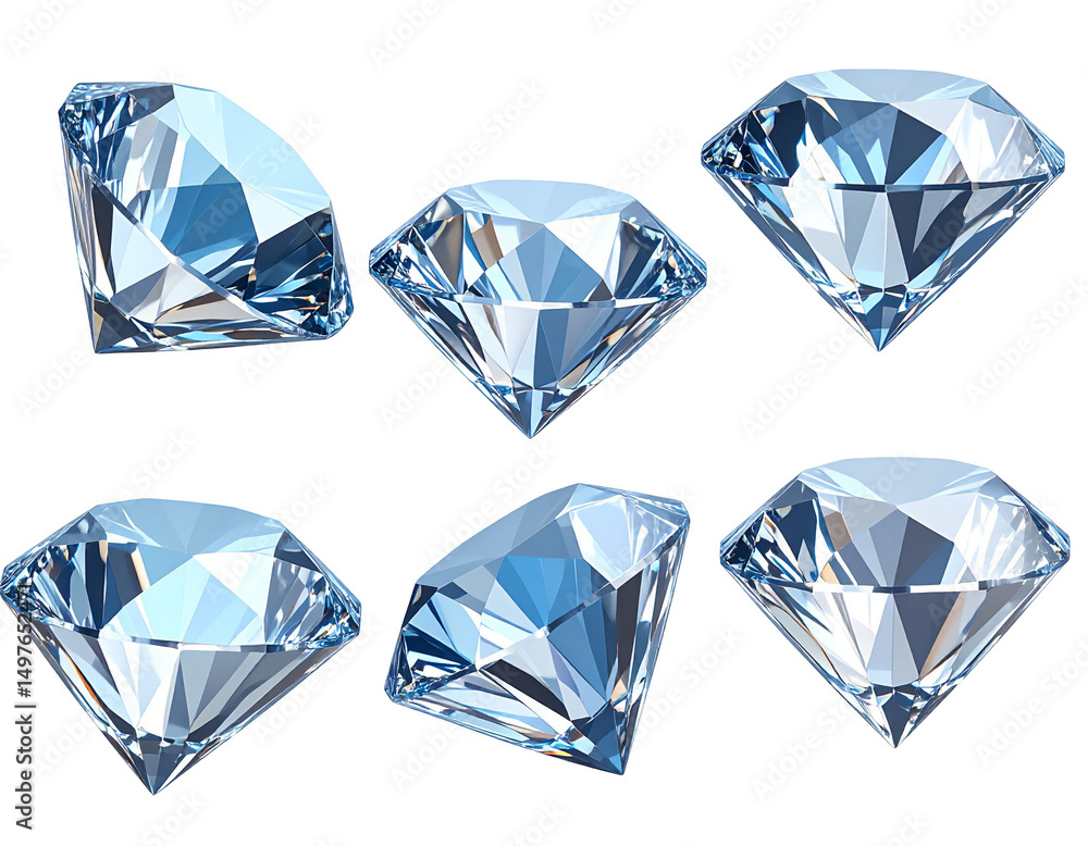 Fototapeta premium Sparkling,faceted gemstones in various angles