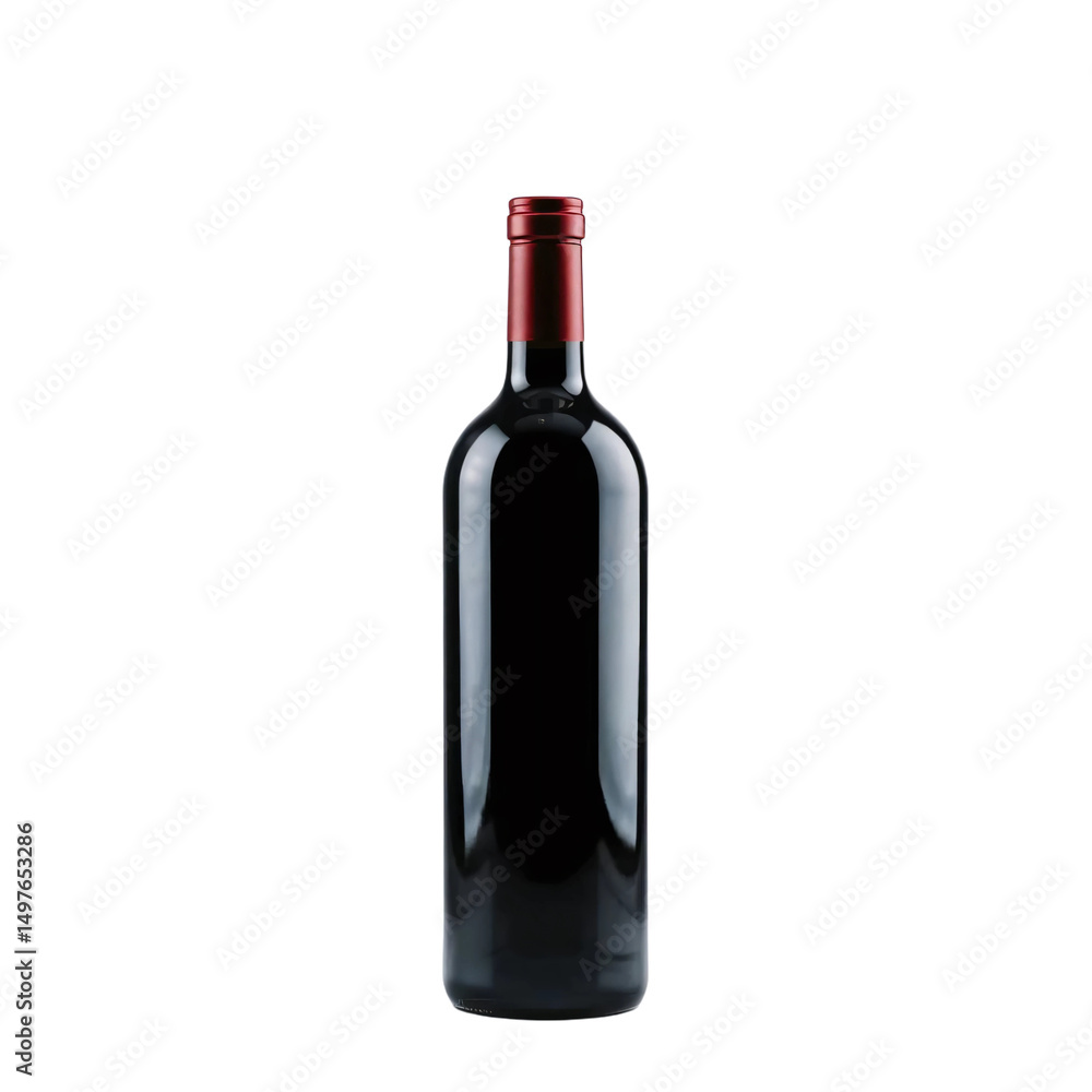 A bottle of red wine isolated on transparent background A bottle of red wine isolated on transparent background