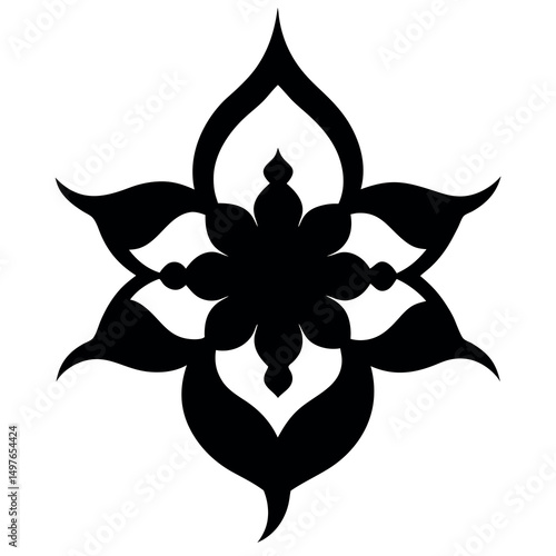 Wallpaper Mural Islamic abstract flower design elements black silhouettes Torontodigital.ca