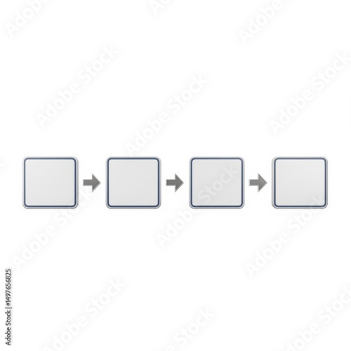 A blank mock business flow chart isolated on white.