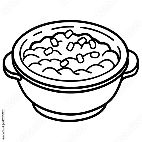 Simple goulash line drawing background illustration