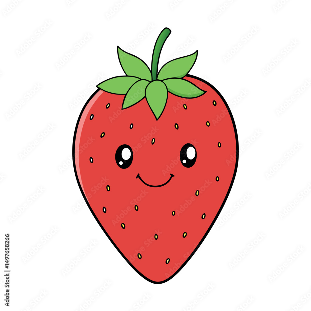Obraz premium Isolated vector illustration of a single strawberry