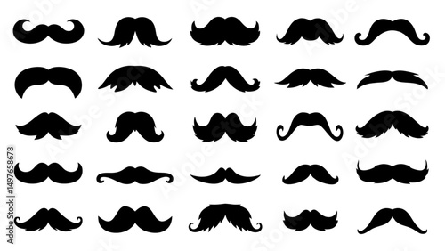 Set of mustache collection