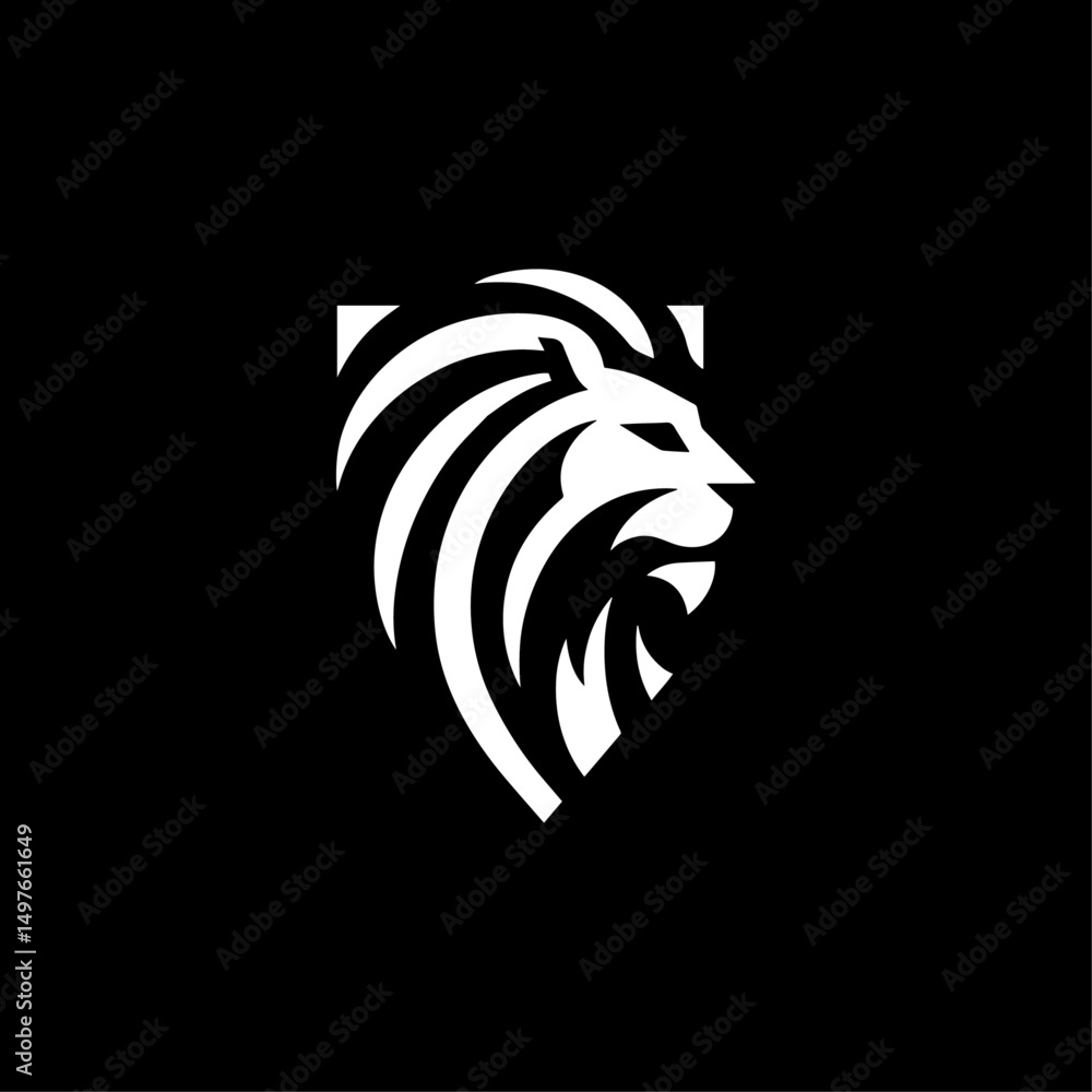 Fototapeta premium Modern Lion Head Logo Design