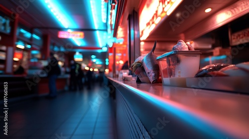 Wallpaper Mural Neon Nights at the Fish Market: A Vibrant Culinary Scene Torontodigital.ca