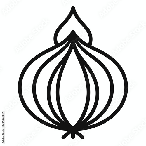 Flat Italian Onion outline icon on white background