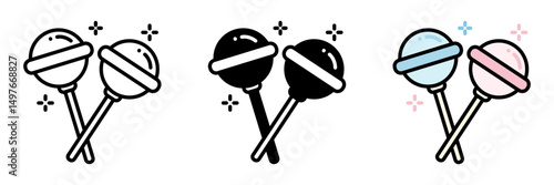 Lollipop is a sweet candy on a stick, often colorful and included in birthday goodie bags.