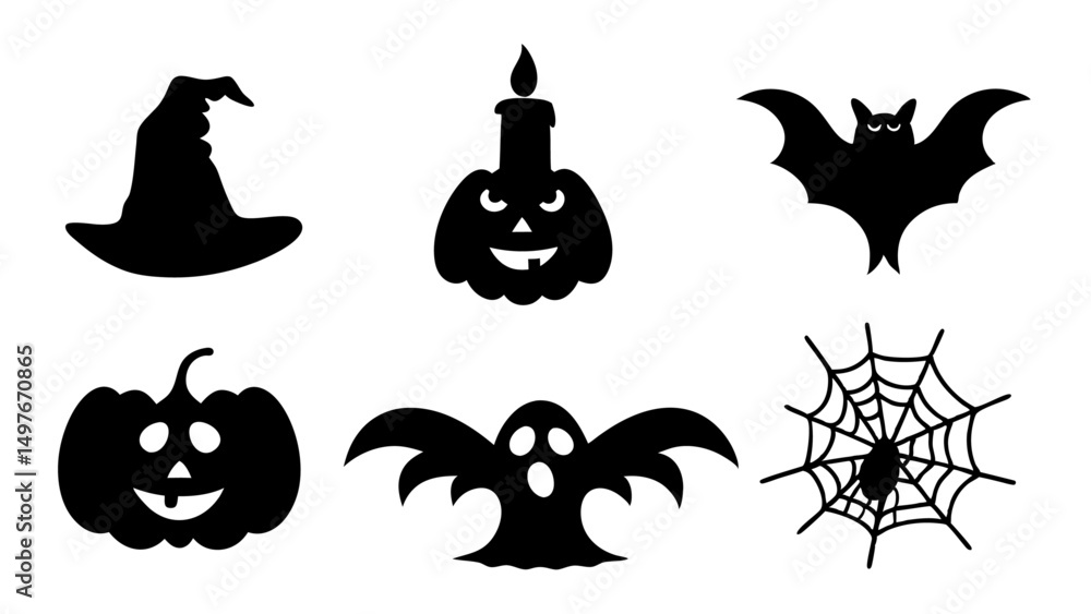 Obraz premium set of halloween icons
