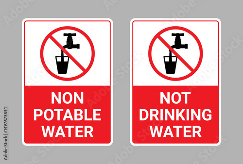 Non Potable Water Sign and Not Drinking Water Sign