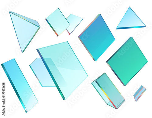 Free Download Abstract geometric shapes in light blue and teal - GFXLoad
